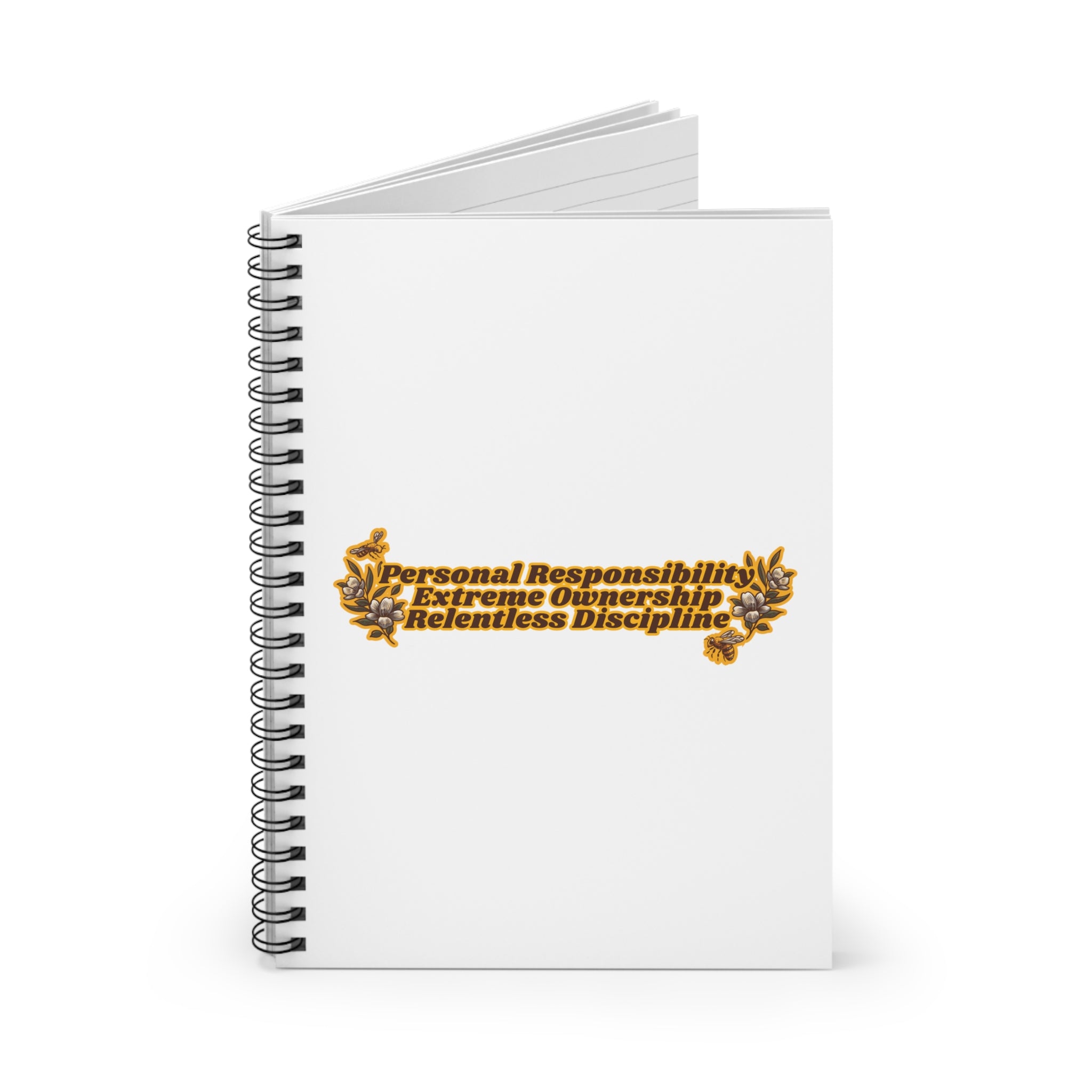 "Personal Responsibility, Extreme Ownership, Relentless Discipline"  —  Motivational Spiral Notebook