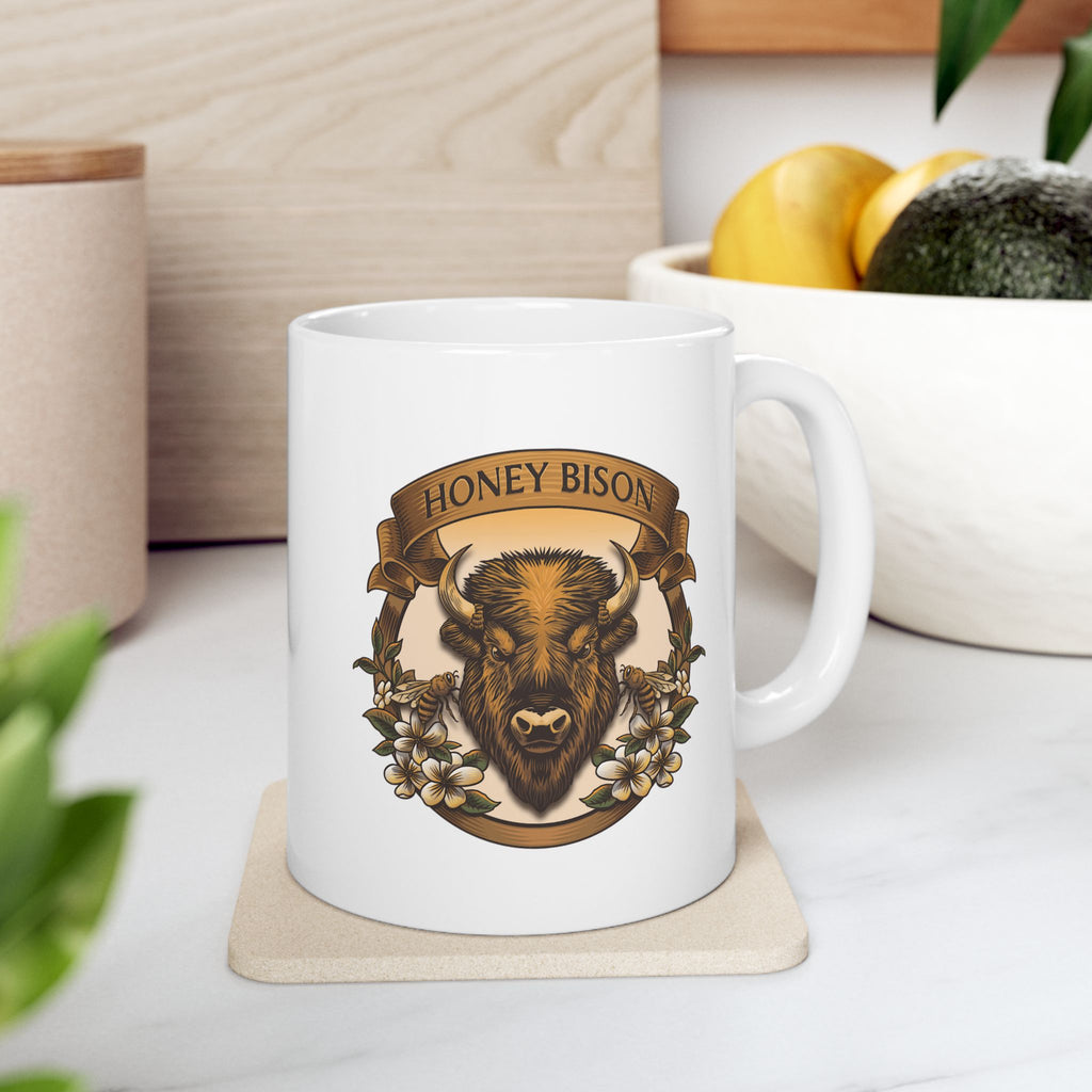 Honey Bison Logo Ceramic Mug | 11oz