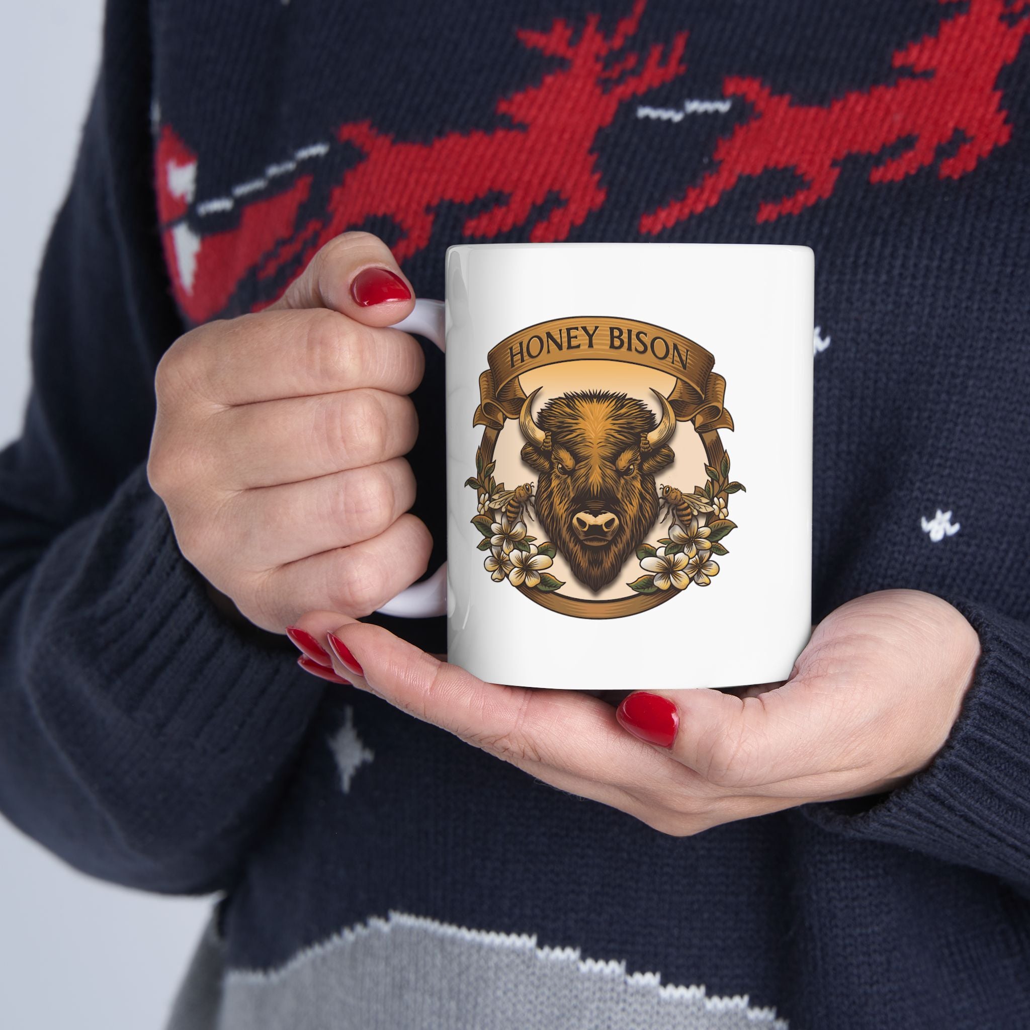 Honey Bison Logo Ceramic Mug | 11oz