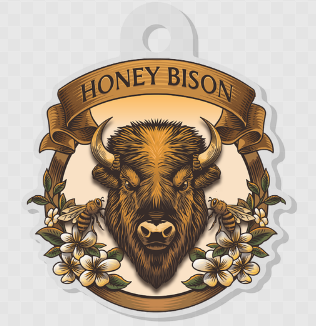Honey Bison Logo Keychain